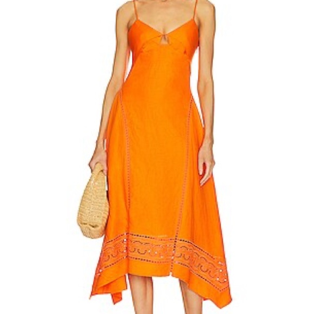 Valeria Handkerchief Midi Dress in Tangelo
SIMKHAI